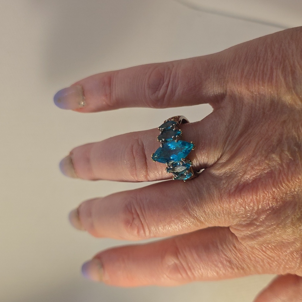 Michael Valitutti Paraiba Topaz Marquis Ring - Picture 10 of 13